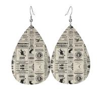 Boucles D'Oreilles Modèle De Journal Faux Cuir Goutte Confortables Décorations Forme Larme Boucles D'Oreilles, Pour Wedding, Festival, Birthday