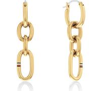 Boucles d'oreilles modernes à maillons contrastants plaqués or 2780786