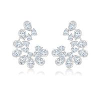 Boucles d'oreilles modernes avec détails en oxyde de zirconium - Texture cuivre pour un look sophistiqué, taille unique, Comme décrit, Comme décrit.