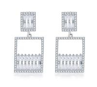 Boucles d'oreilles modernes avec détails en oxyde de zirconium - Texture cuivre pour un look sophistiqué, taille unique, Comme décrit, Comme décrit.