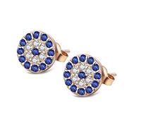 Boucles D'Oreilles Modernes Bijoux de Mode 925 Sterling Silver Blue Stone Cz Girl Girl Stud Orees For Women, OZZKI, Couleur or rose