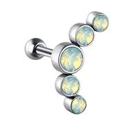 Boucles d'oreilles modernes en acier inoxydable pour tragus - Bijoux de corps en cristal tchèque pour un usage quotidien - Accessoires uniques de piercing, One Size, Comme décrit, Comme décrit.