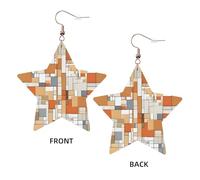 Boucles d'oreilles modernes et élégantes en cuir motif étoile du milieu du siècle - Accessoires tendance et uniques pour un usage quotidien, taille unique