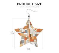 Boucles d'oreilles modernes et élégantes en cuir motif étoile du milieu du siècle - Accessoires tendance et uniques pour un usage quotidien, taille unique