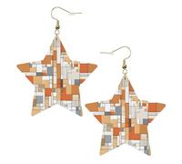 Boucles d'oreilles modernes et élégantes en cuir motif étoile du milieu du siècle - Accessoires tendance et uniques pour un usage quotidien, taille unique