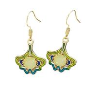 Boucles d'oreilles modernes ethniques à pompons plaquées argent avec détails complexes pour vêtements chinois Qipao boucles d'oreilles assorties en forme d'éventail, One Size, Comme décrit, Comme
