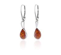 Boucles d'oreilles monique en argent sterling 925 avec ambre de la Baltique Cognac Cadeau pour femme, Argent sterling, Ambre