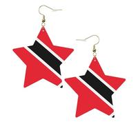 Boucles d'oreilles motif drapeau de Trinité-et-Tobago pour femme bijoux tendance et cadeaux de fête d'anniversaire pour la Saint-Valentin