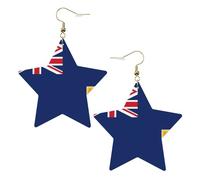 Boucles d'oreilles motif drapeau des îles Turques et Caïques pour femme - Bijoux tendance et cadeaux de fête d'anniversaire pour la Saint-Valentin