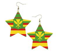 Boucles d'oreilles motif drapeau hawaïen indigène pour femme, bijoux tendance et cadeaux de fête d'anniversaire pour la Saint-Valentin