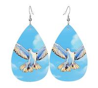 Boucles d'oreilles mouettes en vol en cuir en forme de goutte | Design haut de gamme, boucles d'oreilles légères et luxueuses