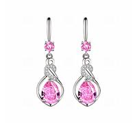 Boucles d'oreilles multicolores - Boucles d'oreilles créoles ovales en cuivre avec zircon brillant - Pour femme, taille unique, Cuivre, Pas de gemme