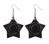 Boucles d'oreilles mystérieuses en bois avec trous noirs cosmiques pour femme, bijoux vintage élégants en bois, boucles d'oreilles légères pour mariage, fête, cadeau de bijoux quotidiens, Apricot