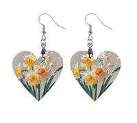 Boucles d'oreilles Narcisse en bois pour femme, bijoux vintage élégants en bois, boucles d'oreilles légères pour mariage, fête, cadeau quotidien, Star, Bois, Bois.