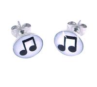 Boucles d'Oreilles Note de Musique 8mm Clous Croche Puce Musicien cadeau anniversaire partition saint valentin homme femme bijou garçon fille fête mères mamans pères papas