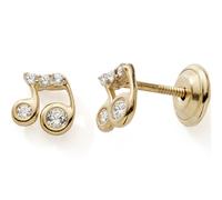 Boucles d'oreilles Note de musique (or jaune 375°)
