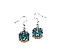 Carat Boucles d'oreilles Serpentard Harry Potter – Crochets pendants – Plaqué argent – Femme