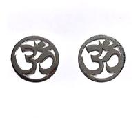 Boucles d'oreilles OM en argent sterling 925/1000, Argent sterling