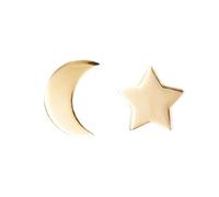 Boucles d'Oreilles Or Jaune Etoile et Lune - Femme ou Enfant