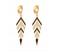 Boucles d'oreilles or plumes ethniques en acier chirurgical