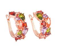 Boucles d'oreilles Or Rose - Cuivre Antidérapant | 0,79 pouces élégants et modernes, bijoux en cuivre créoles pour femmes, pour ses filles femmes adultes cadeau rencontres saint valentin