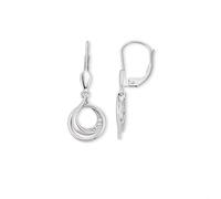 Boucles d'oreilles Orolino 585/- or blanc brillant avec un total de 6 brillan...