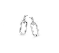 Boucles d'oreilles Orolino en or blanc 585/- brillant avec un total de 10 bri...