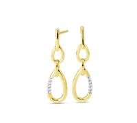 Boucles d'oreilles Orolino en or jaune 585/- brillant avec un total de 8 bril...