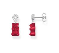 Boucles d'oreilles « Ours d'or » rouge en argent