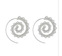 Boucles d'oreilles ovales en spirale, style bohème, en forme de cœur