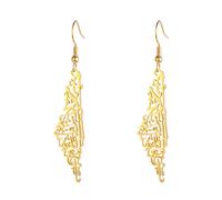 Boucles d'oreilles Palestine La Palestine carte pays drapeau impression boucles d'oreilles les ramener à la maison maintenant patriotique bijoux Judaica cadeau pour les femmes (Or islamique)