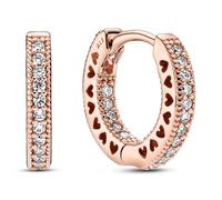 Boucles d'Oreilles - PANDORA - 286317C01 - Créoles - Or rose - Zirconia Cubique