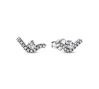 Boucles d'oreilles Pandora 292544C01 Vagues brillantes, taille unique, Acier inoxydable, Zirkonia