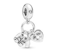 Boucles d'oreilles - PANDORA - Ma Famille Pour Toujours - Argent 925 - Créoles - Gris