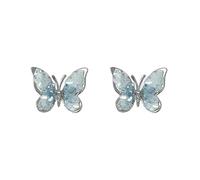 Boucles d'oreilles papillon en cristal de couleur dégradée - Accessoires hypoallergéniques - Accessoire formel et décontracté - Clous d'oreilles papillon dégradés, taille unique, Comme décrit, Comme