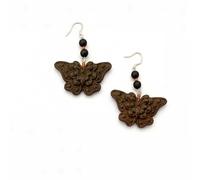 Boucles d'oreilles papillon en poudre d'encens du patrimoine culturel immatériel de Taizhou - Conçues par un artisan chinois | Crochets en argent sterling 925 Dangle vintage boho Parfum naturel