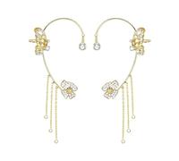Boucles d'oreilles papillon non percées avec pampille exquise en zircon pour mariage, Saint-Valentin, taille unique, Cristal artificiel, Pas de gemme