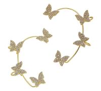 Boucles d'oreilles papillon non percées avec pampille exquise en zircon pour mariage, Saint-Valentin, taille unique, Cristal artificiel, Pas de gemme