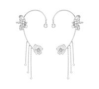 Boucles d'oreilles papillon non percées avec pampille exquise en zircon pour mariage, Saint-Valentin, taille unique, Cristal artificiel, Pas de gemme