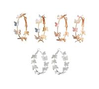 Boucles d'oreilles papillon valse, bijoux créoles papillon multicolores, bijoux délicats, grands accessoires de robe, boucles d'oreilles papillon pour femme, bijoux de luxe, cadeaux de mariage, 4.5cm