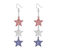 Boucles d'oreilles patriotiques sur le thème du drapeau des Américains patriotiques - Bijoux pour fête de l'indépendance - Accessoires pour amis et membres de la famille - Boucles d'oreilles