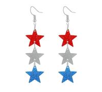 Boucles d'oreilles patriotiques sur le thème du drapeau des Américains patriotiques - Bijoux pour fête de l'indépendance - Accessoires pour amis et membres de la famille - Boucles d'oreilles