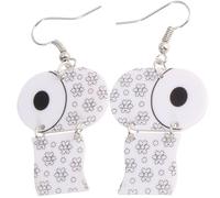 Boucles D'oreilles Pendantes 1 Paire pour Femmes en Papier Roulé | Acrylique Blanc, Style Humoristique, Usage Quotidien et Sorties Entre Amies