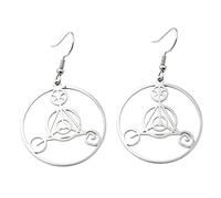 Boucles d'oreilles pendantes à triple spirale, symbole irlandais celtique | Bijou à breloques d'inspiration celtique mystique, accessoire symbolique irlandais ancien, cadeau de vacances et souvenir