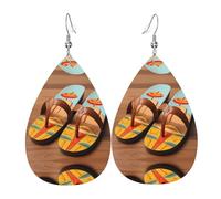 Boucles d'oreilles pendantes amusantes en cuir en forme de goutte d'eau pour femmes et filles, taille unique, cuir, sans pierre précieuse