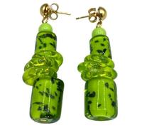 Boucles d'oreilles pendantes anciennes en verre de Murano VA09BB