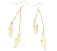 Boucles d'oreilles Pendantes Antique Bohême Boucles d'oreilles Pendantes avec Plumes à Feuilles Nouvelle Boucles d'oreilles Pendantes avec Gland Longue avec Bijoux de Mariée Brincos Pendientes