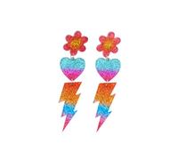 Boucles d'oreilles pendantes arc-en-ciel LGBT Pride pour homosexuel, lesbienne, bisexuel, léger, acrylique, cœur, amour flash, boucles d'oreilles LGBTQ, accessoires de bijoux pour femmes et hommes