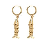 Boucles d'oreilles pendantes artistiques en forme de poisson conçues pour les femmes qui apprécient les accents marins et veulent de la personnalité