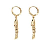 Boucles d'oreilles pendantes artistiques en forme de poisson conçues pour les femmes qui apprécient l'accent marin et recherchent l'individualité. Boucles d'oreilles pendantes légères, taille unique